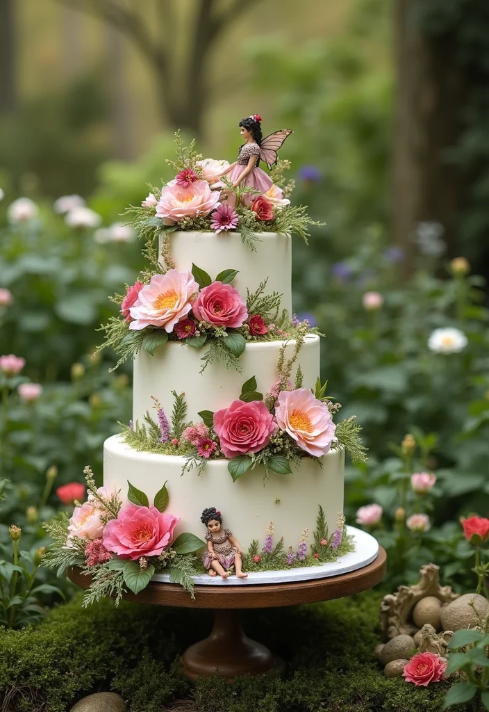 14 Storybook Fairytale Wedding Cakes That Are Straight Out of a Dream (Get Inspired!) - 13. Fairy Garden Cake 1