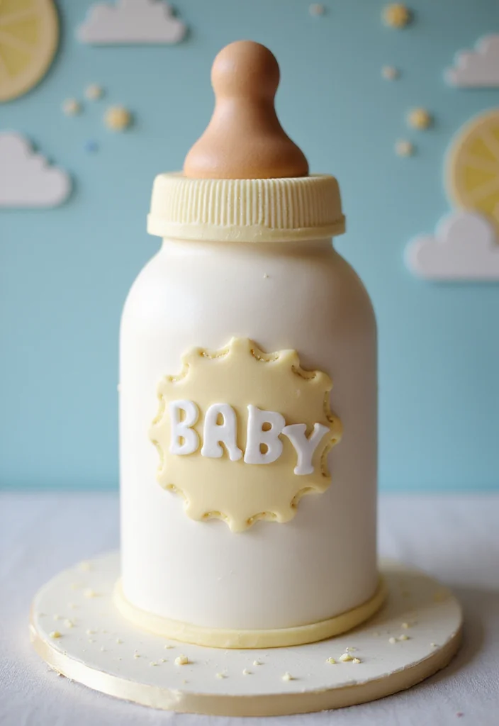 14 Unique Baby Shower Cakes That Are Pure Magic (Check Out #9 for Inspiration!) - 10. Baby Bottle Cake 1
