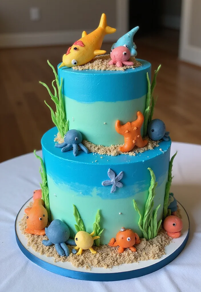 14 Unique Baby Shower Cakes That Are Pure Magic (Check Out #9 for Inspiration!) - 3. Under the Sea Delight Cake 1