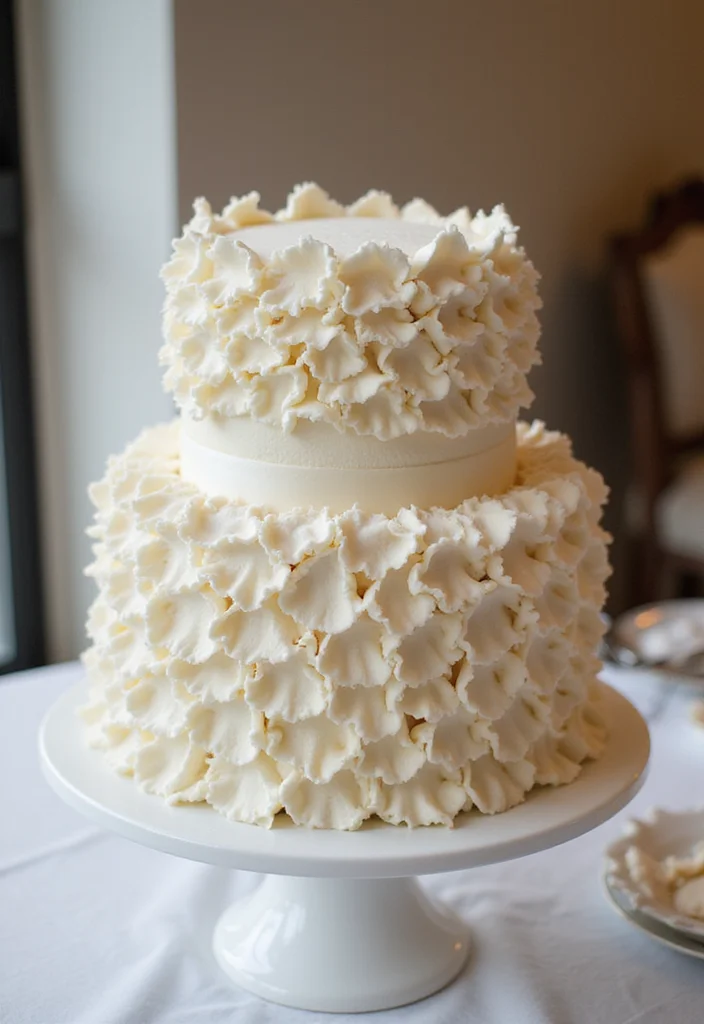 15 Art Birthday Cakes That Will Inspire Your Next Birthday Party (You’ll Love #5!) - 12. Vintage Ruffle Cake 1