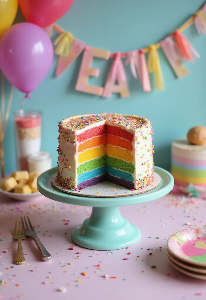 15 Art Birthday Cakes That Will Inspire Your Next Birthday Party (You’ll Love #5!) - 5. Rainbow Dream 1