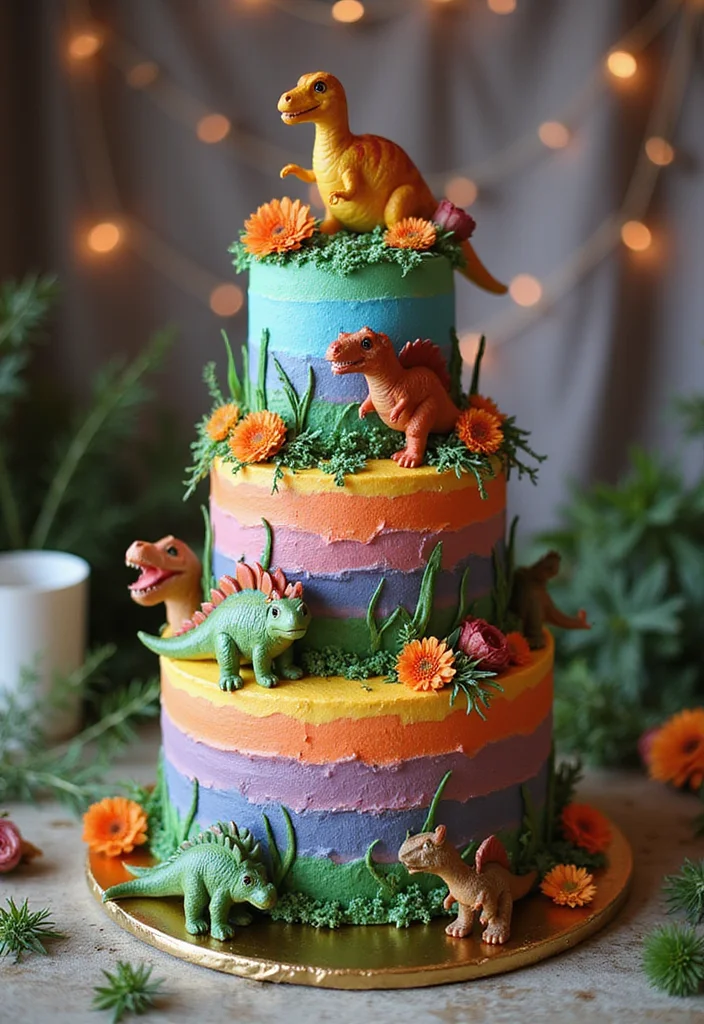 15 Stunning Dinosaur Cakes That Are Almost Too Cute to Eat (Wait Until You See #15!) - 15. Ultimate Dinosaur Cake 1
