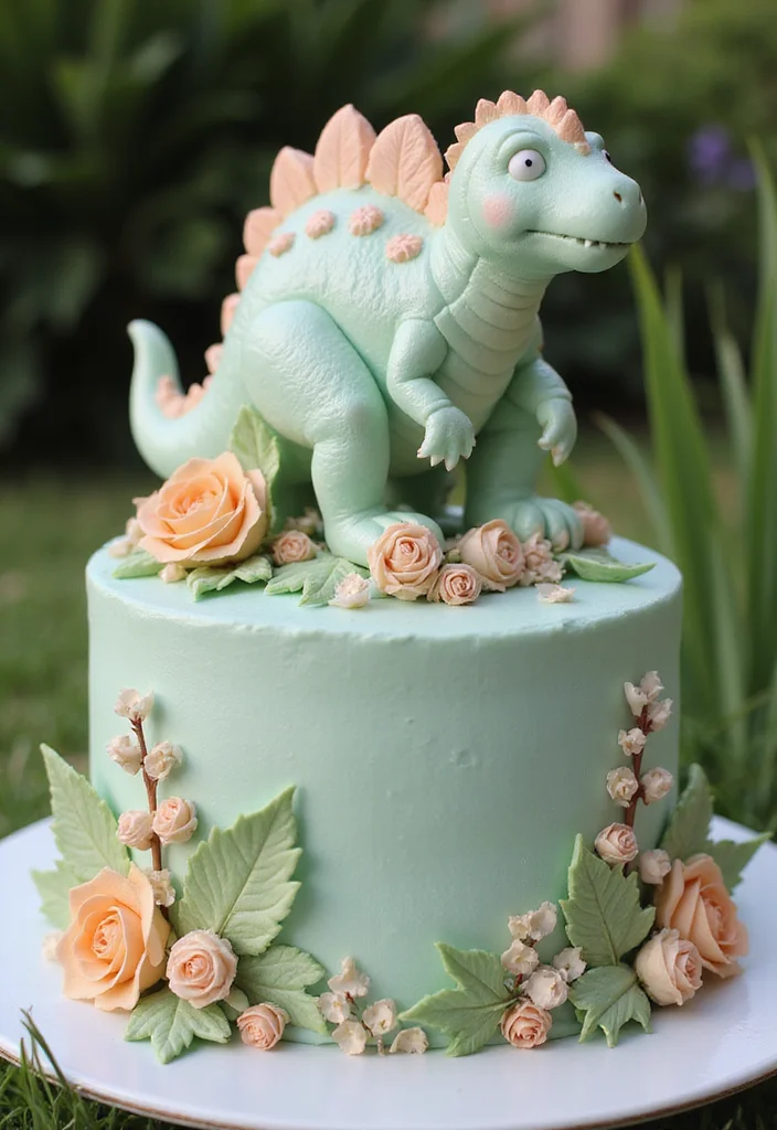 15 Stunning Dinosaur Cakes That Are Almost Too Cute to Eat (Wait Until You See #15!) - 2. Brontosaurus Buttercream Delight 1