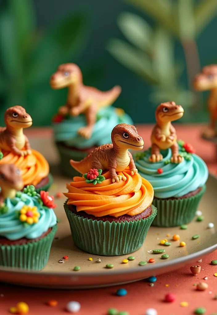 15 Stunning Dinosaur Cakes That Are Almost Too Cute to Eat (Wait Until You See #15!) - 4. Velociraptor Cupcakes 1