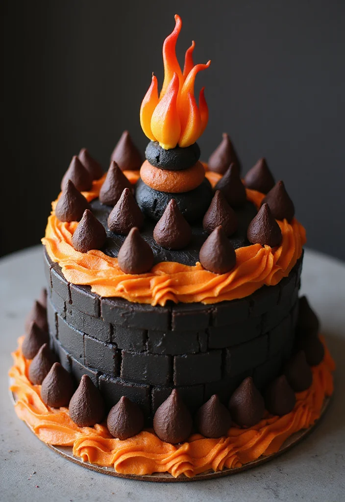 16 Super Mario Cake Tutorials That Will Impress Every Gamer at Your Party! - 4. Bowser's Fiery Fortress Cake 1