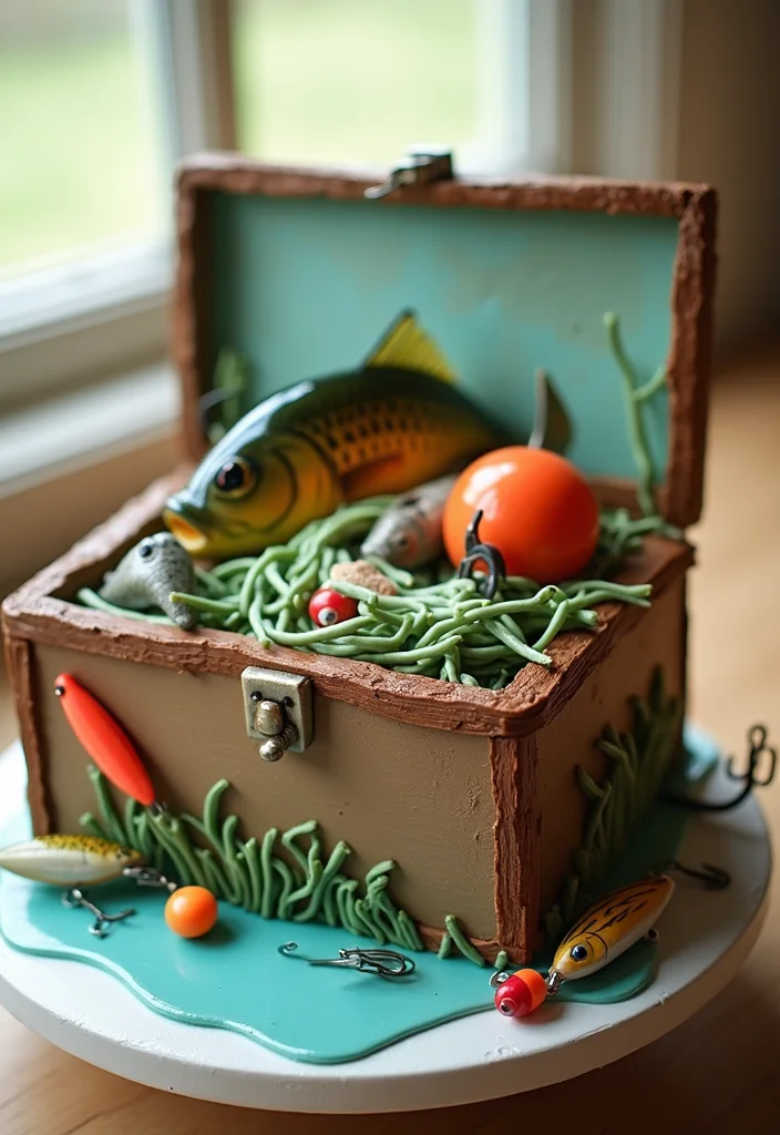 18 Hilarious Grooms Cakes That Will Have You in Stitches (Number 8 Is a Must-See!) - 1. The Fishing Adventure Cake 1