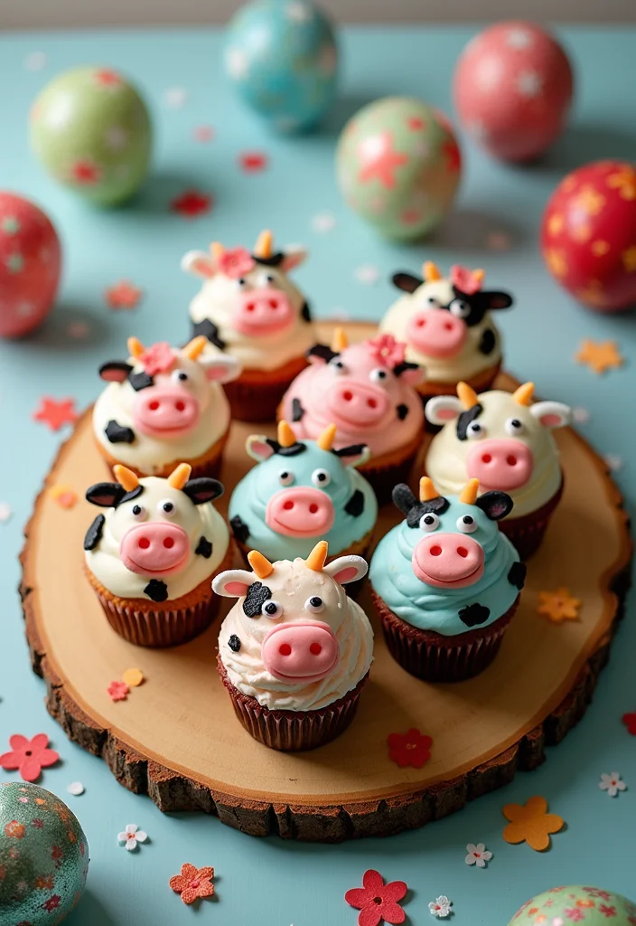 19 Creative Cow Cake Ideas for the Ultimate DIY Baking Adventure! - 12. Cow Cupcake Cake 1