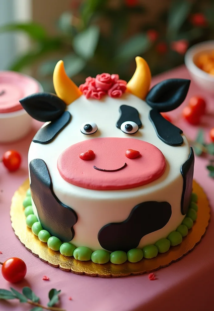 19 Creative Cow Cake Ideas for the Ultimate DIY Baking Adventure! - 15. Cow Themed Joy Cake 1