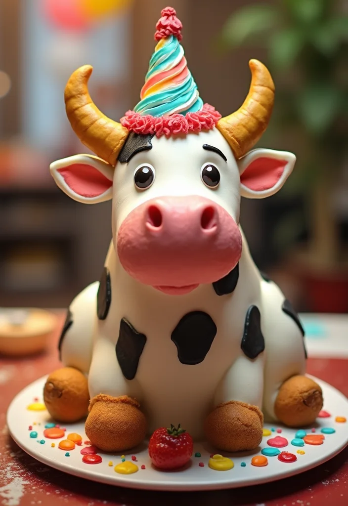 19 Creative Cow Cake Ideas for the Ultimate DIY Baking Adventure! - 19. Cow Celebration Cake 1