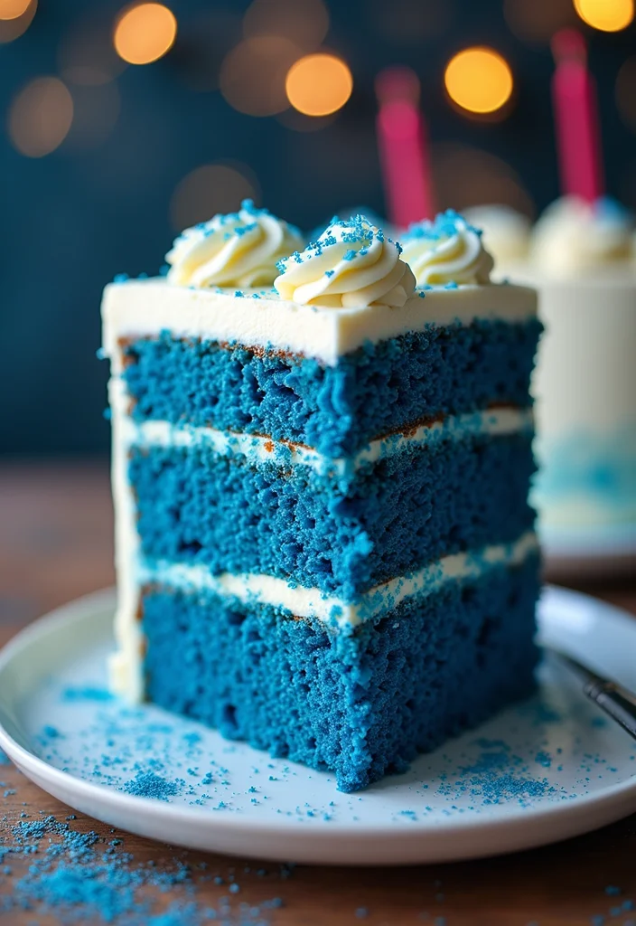 21 Festive Flavor Combinations for 24th Birthday Cakes for Him (Taste the Joy!) - 14. Blue Velvet Cake Surprise 1