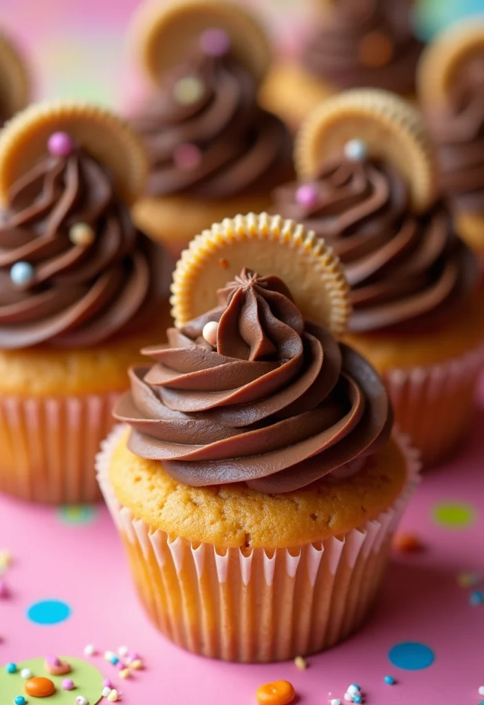 21 Festive Flavor Combinations for 24th Birthday Cakes for Him (Taste the Joy!) - 20. Peanut Butter Cupcake Craze 1