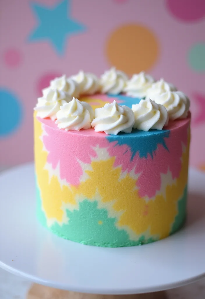 22 Colorful Sheet Cake Ideas That Are as Fun to Make as They Are to Eat! - 6. Tie-Dye Sheet Cake 1