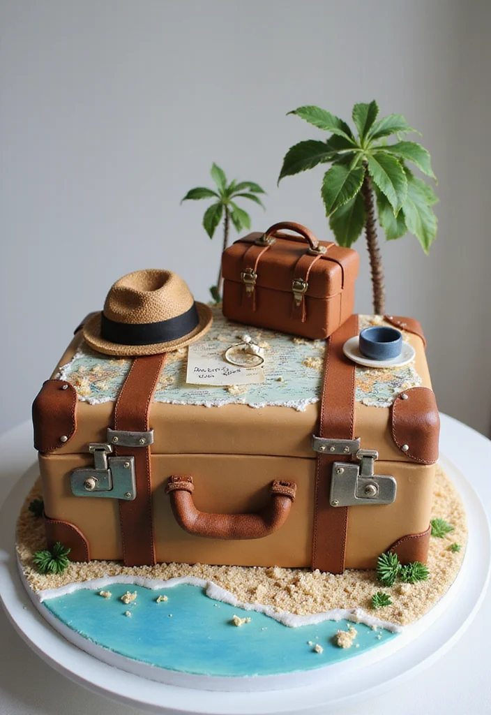 23 Impressive Birthday Cake Designs for Men That Will Steal the Show! - 11. The Traveler's Cake 1