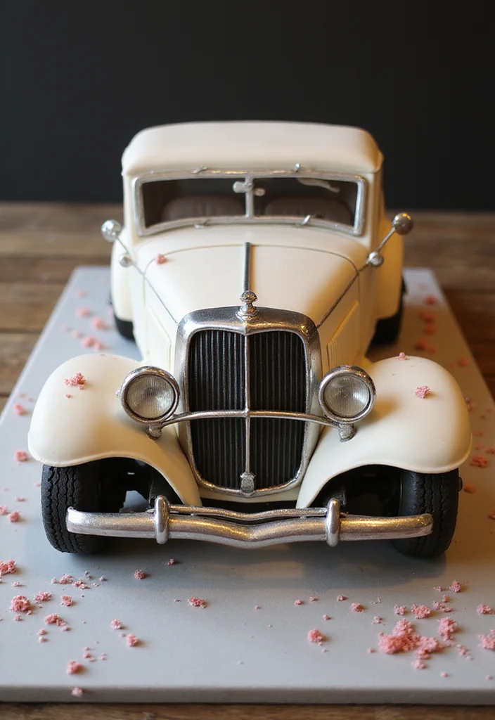 23 Impressive Birthday Cake Designs for Men That Will Steal the Show! - 15. The Vintage Car Cake 1