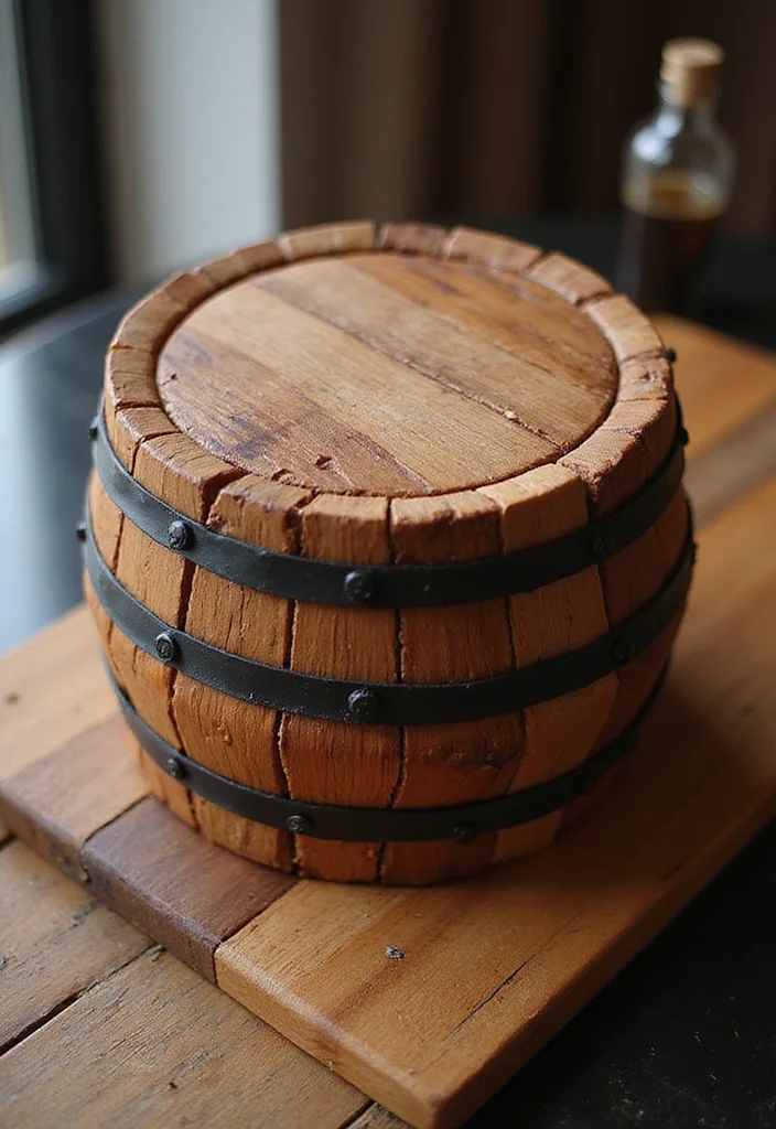 23 Impressive Birthday Cake Designs for Men That Will Steal the Show! - 5. The Classic Whiskey Barrel Cake 1
