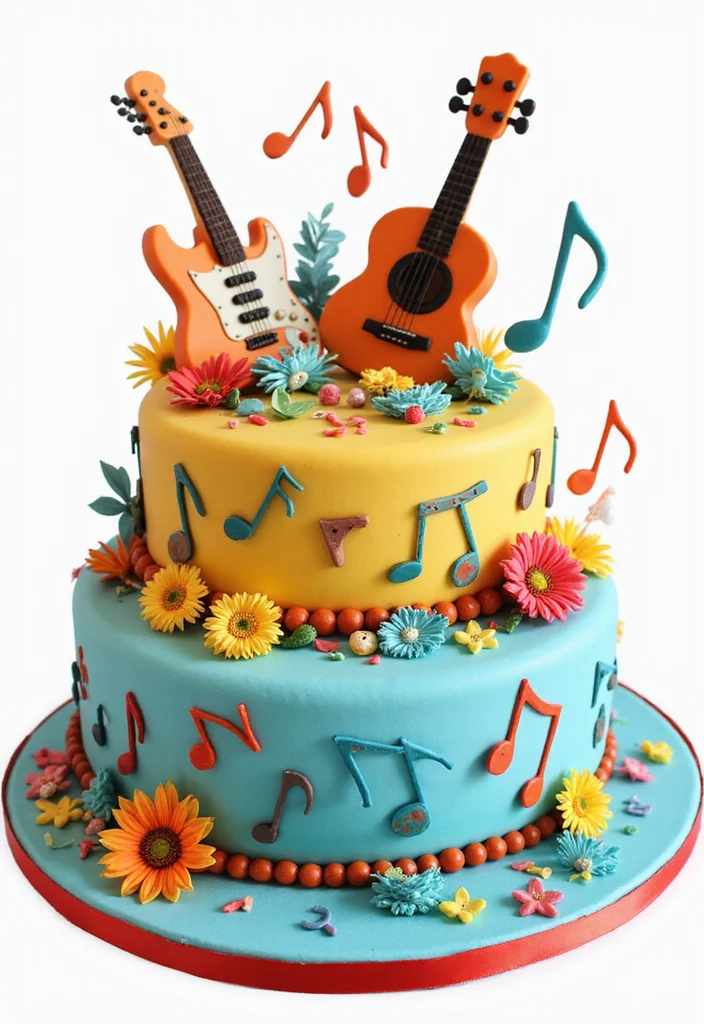 23 Impressive Birthday Cake Designs for Men That Will Steal the Show! - 6. The Music Lover's Cake 1