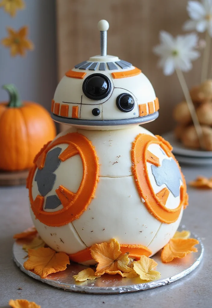 9 Whimsical Star Wars Cake Designs That Are Out of This World! - 3. BB-8's Bubbly Marvel Cake 1