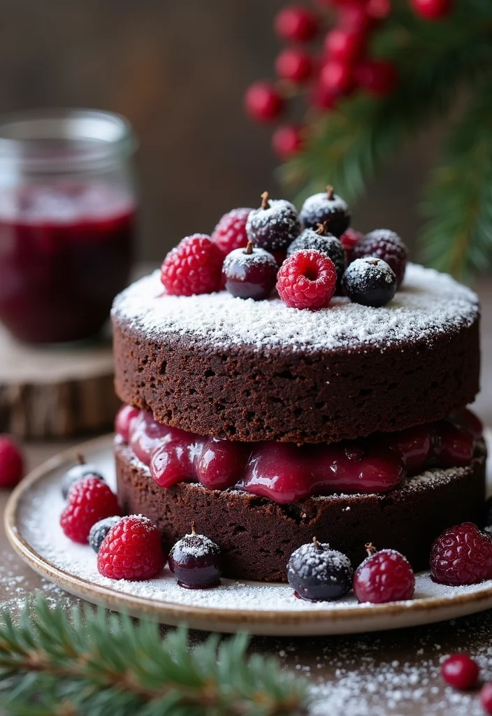 Unlock the Secret to a Stunning Winter Wonderland Cake (Your Guests Will Be Amazed!) - 2. Chocolate Cake with Winter Berry Compote 1