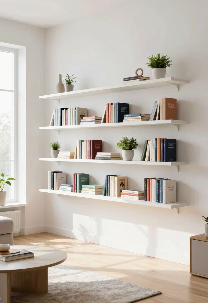 14 Simple Book Shelf Ideas With Clean Minimal Style - 1. Floating Shelves 1