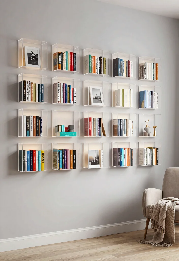 14 Simple Book Shelf Ideas With Clean Minimal Style - 3. Wall-Mounted Book Displays 1
