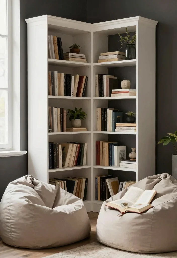 14 Simple Book Shelf Ideas With Clean Minimal Style - 4. Corner Bookshelves 1