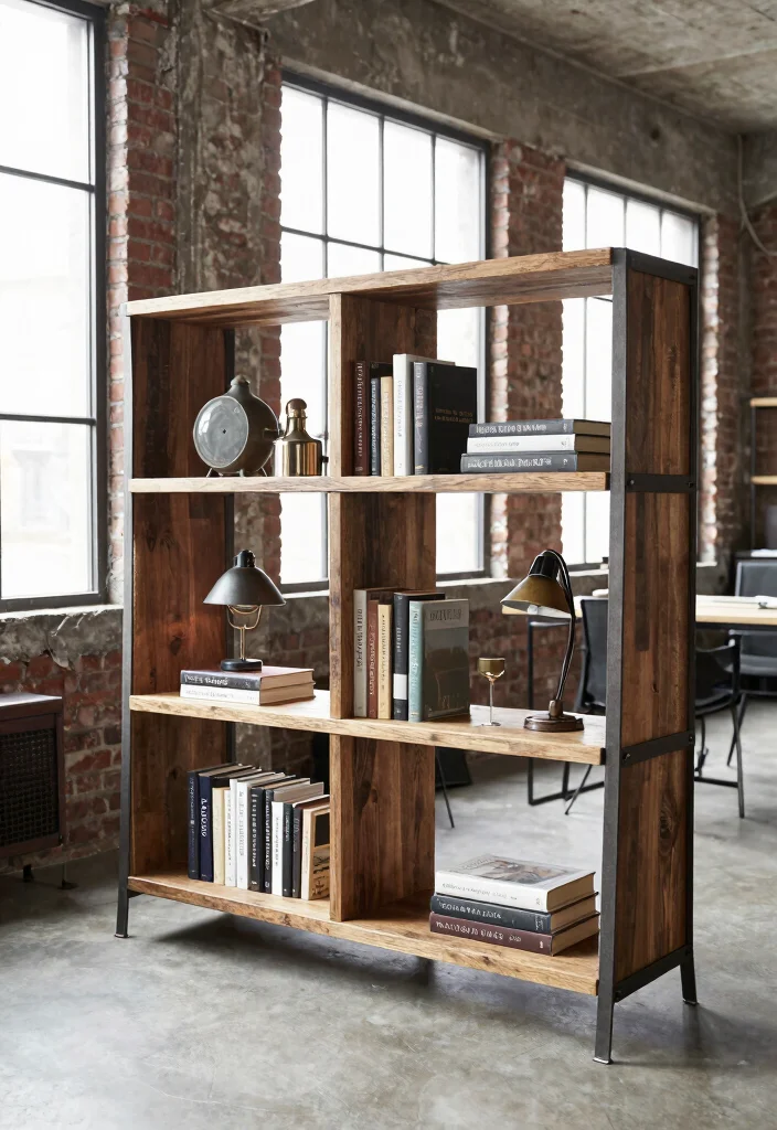 15 Nathan James Bookshelf Ideas With Modern Appeal - 8. The Industrial Edge 1