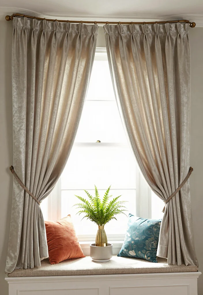 15 Square Bay Window Curtains Ideas With Tailored Style - 10. Curtain Tiebacks for Style and Function 1