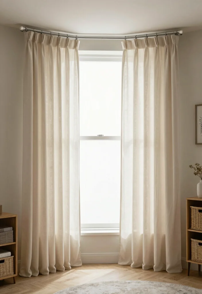 15 Square Bay Window Curtains Ideas With Tailored Style - 15. Functional Curtain Storage Solutions 1