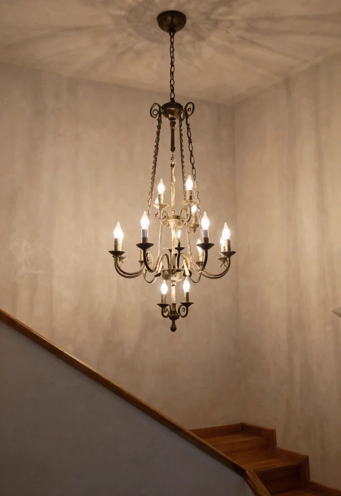 15 Wall Stairs Decor Ideas That Elevate Your Hallway - 13. Statement Lighting Fixtures 1