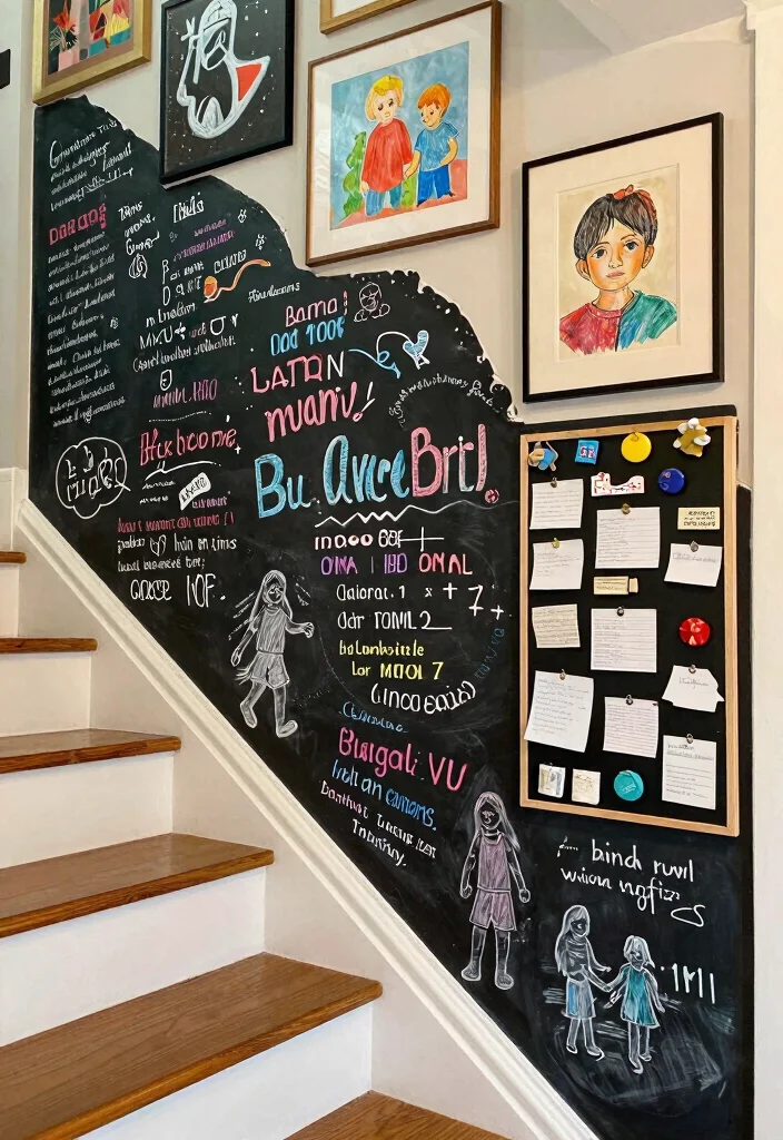 15 Wall Stairs Decor Ideas That Elevate Your Hallway - 15. Interactive Wall Art 1