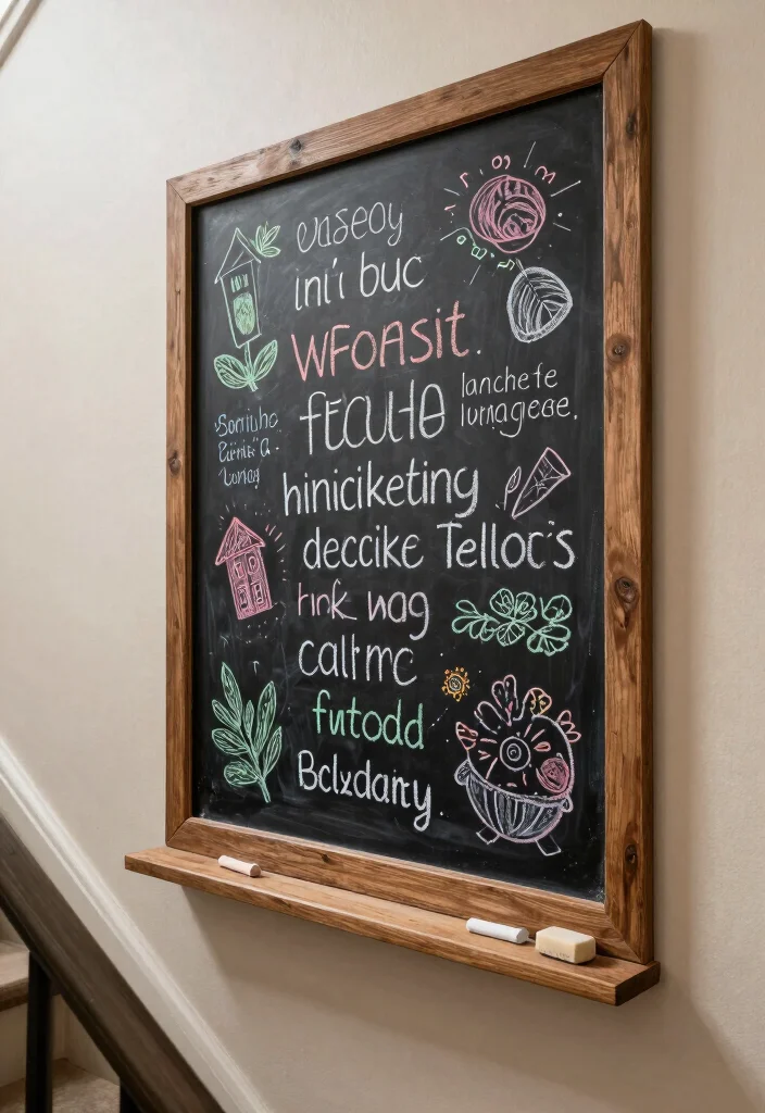 15 Wall Stairs Decor Ideas That Elevate Your Hallway - 8. Chalkboard Wall 1