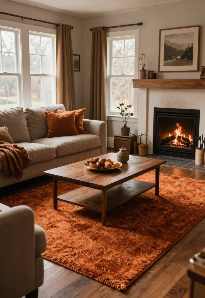 16 Burnt Orange Rug Ideas That Warm Up Any Room - 13. Combating Cold Floors 1