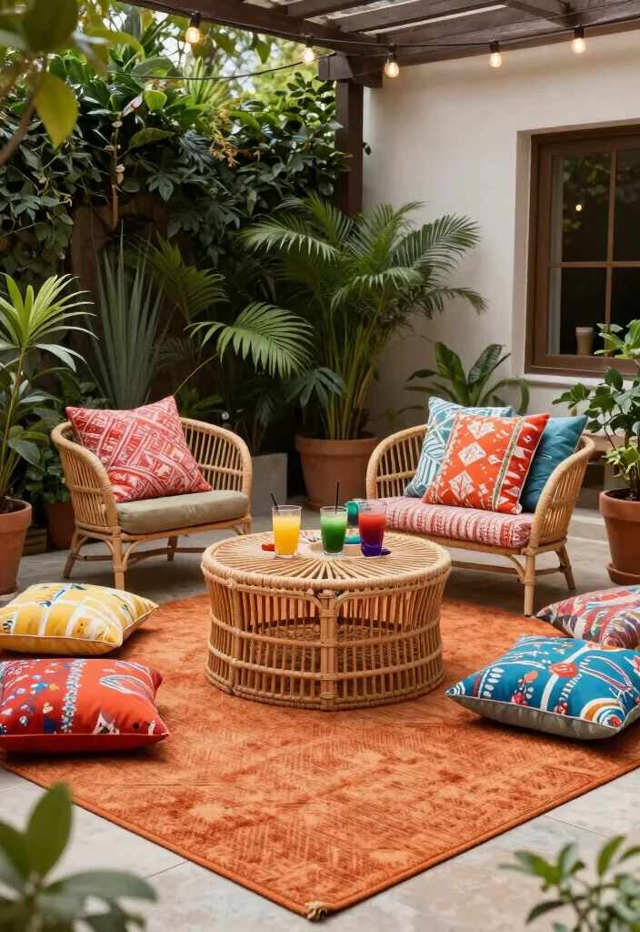 16 Burnt Orange Rug Ideas That Warm Up Any Room - 7. Outdoor Oasis 1