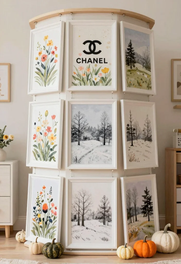 16 Chanel Wall Art Ideas With Luxe Fashion Vibes - 8. Chanel Seasonal Decor 1