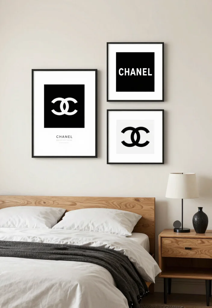 16 Chanel Wall Art Ideas With Luxe Fashion Vibes - 9. Minimalist Chanel Art 1
