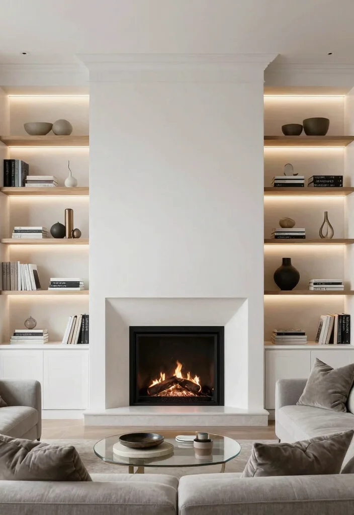 16 TV Unit Design Modern With Fireplace Ideas That Wow - 8. Built-In Shelving with Fireplace 1
