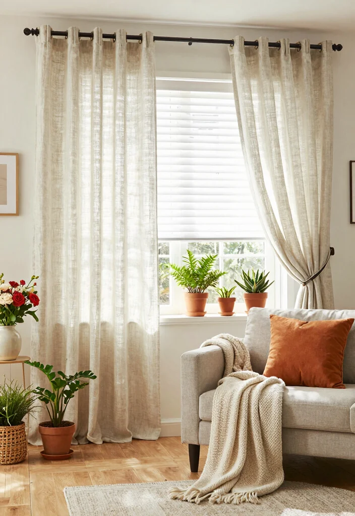 17 Blinds and Curtains Ideas That Layer Beautifully - 15. Seasonal Switch 1