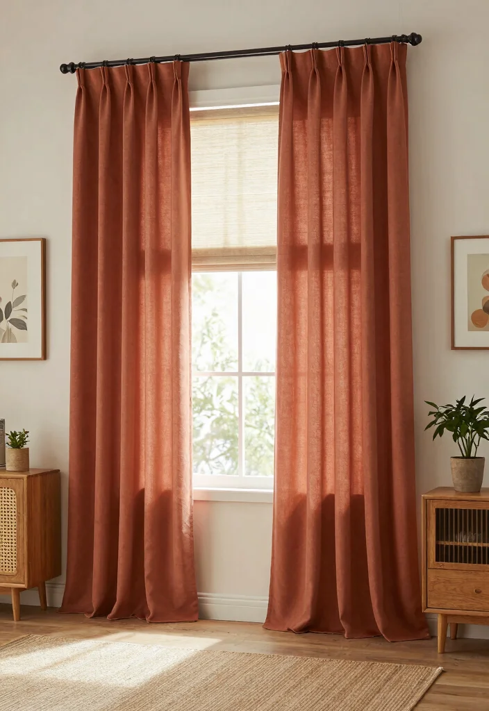17 Blinds and Curtains Ideas That Layer Beautifully - 8. Earthy Tones 1