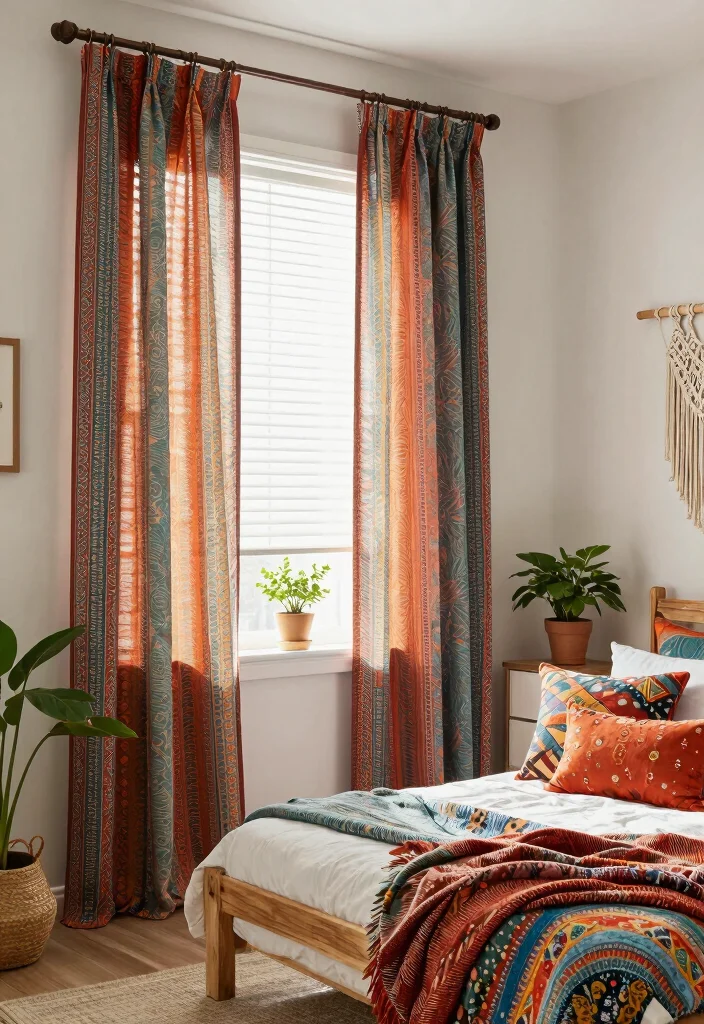 17 Blinds and Curtains Ideas That Layer Beautifully - 9. Boho Chic 1