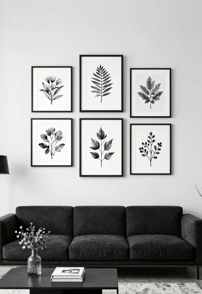 17 Room Decor Drawings Wall Art Ideas With Creative Flair - 1. Monochrome Magic 1