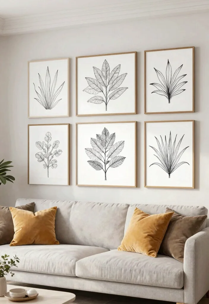 17 Room Decor Drawings Wall Art Ideas With Creative Flair - 11. Botanical Line Art 1