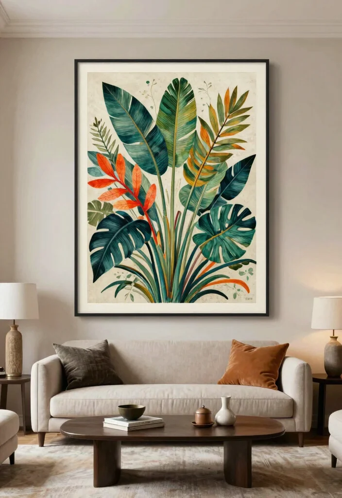 17 Room Decor Drawings Wall Art Ideas With Creative Flair - 15. Botanical Art as a Focus Point 1