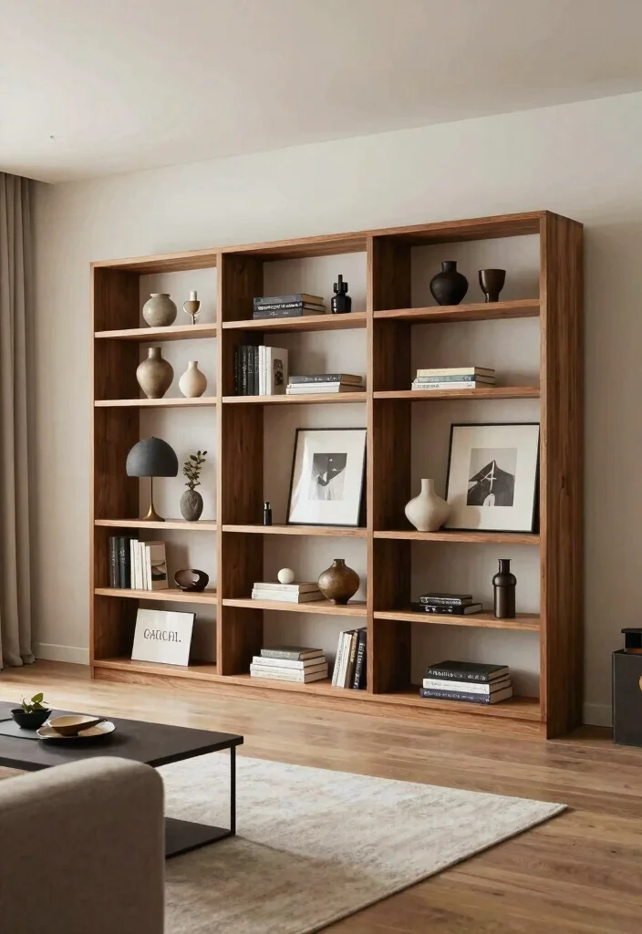 17 Wood Shelf Ideas That Add Natural Warmth - 17. Big Wood Shelf as a Focal Point 1