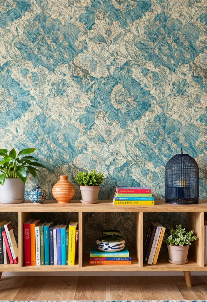 17 Wood Shelf Ideas That Add Natural Warmth - 8. Rustic Wood Shelf with a Backdrop 1