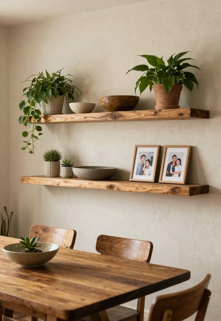 17 Wood Shelf Ideas That Add Natural Warmth - 9. Rustic Beam Shelf for a Statement Feature 1