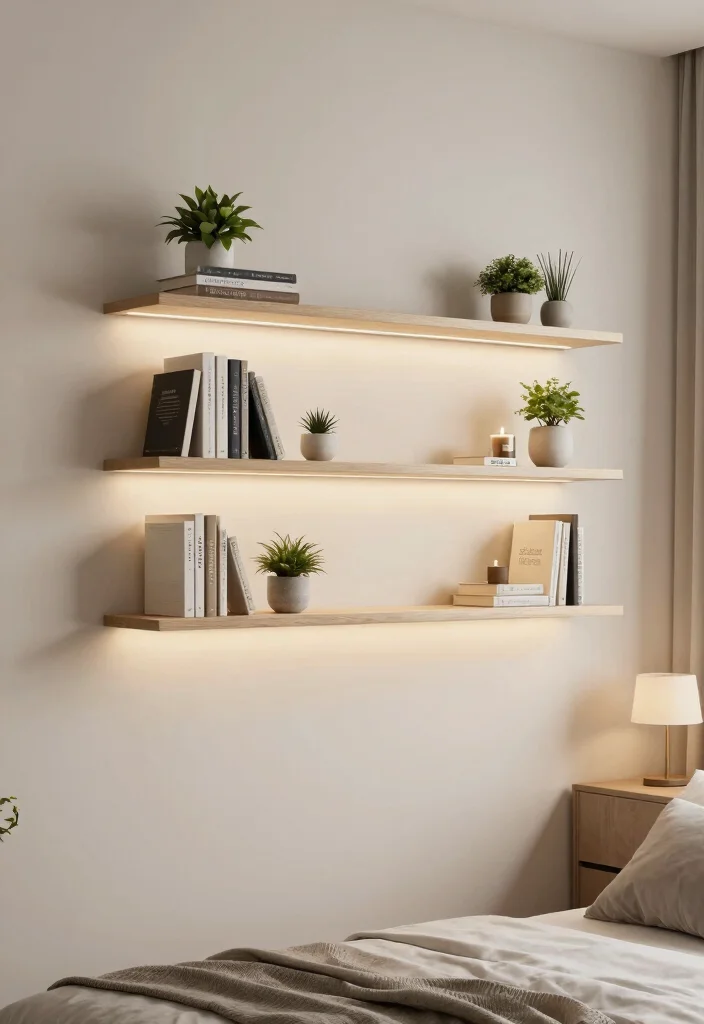 18 Bedroom Ideas Wall Decor Design 2026 Trending That Transform Your Space - 3. Minimalist Floating Shelves 1