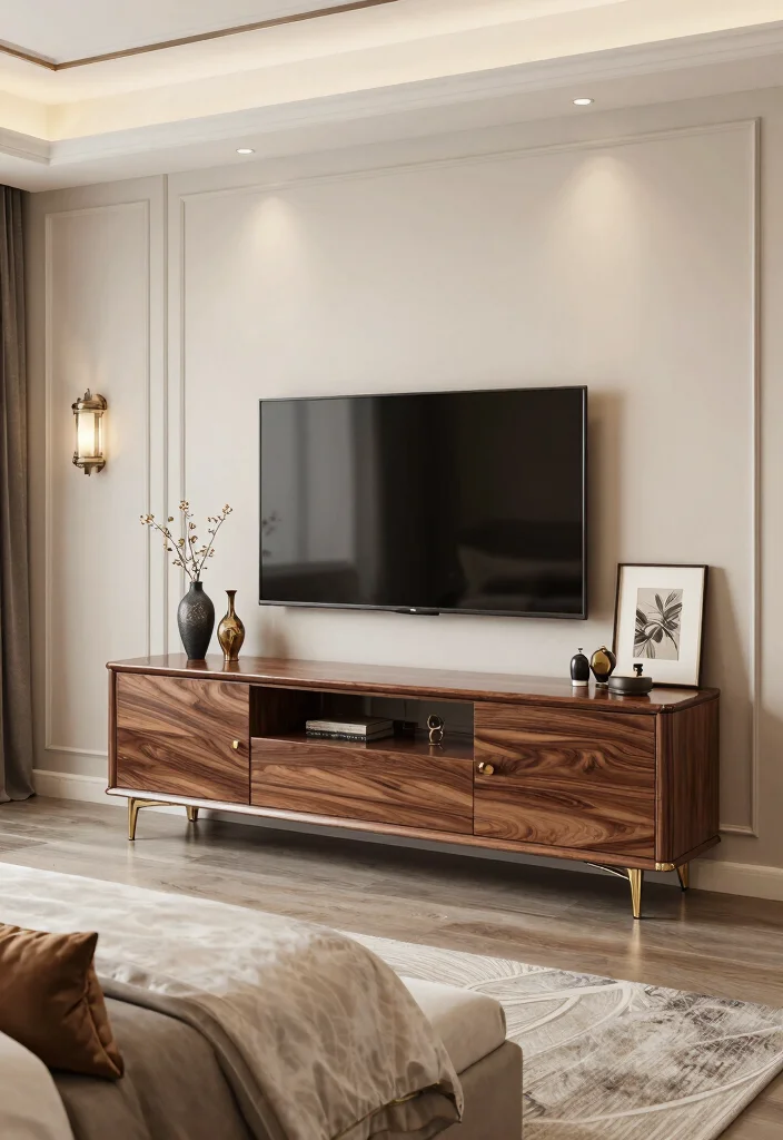 18 Modern TV Unit Ideas for Master Bedrooms with Sleek Finishes - 10. Luxury Appeal 1
