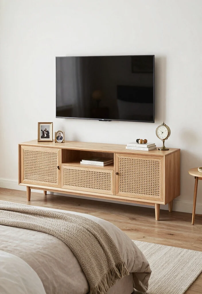 18 Modern TV Unit Ideas for Master Bedrooms with Sleek Finishes - 4. Textured Finishes 1