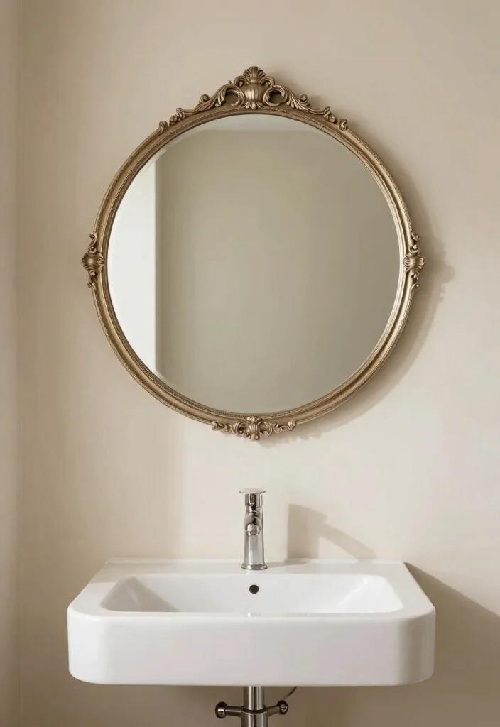 18 Round Bathroom Mirrors Ideas With Soft Modern Touch - 16. Statement Round Mirrors 1