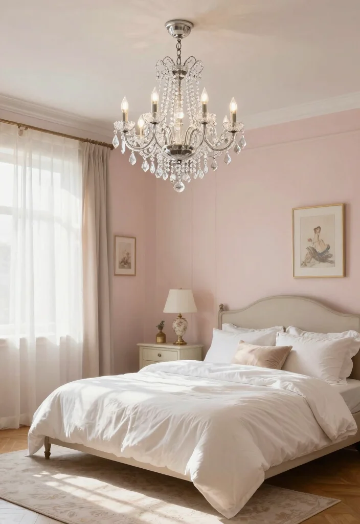 18 Small Bedroom Chandelier Ideas That Add Elegant Glow - 1. Exquisite Crystal Chandelier 1